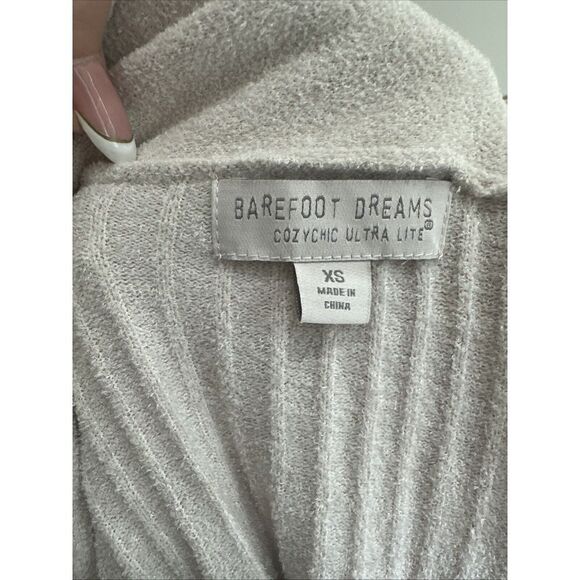 BAREFOOT DREAMS Cardigan XS Sweater Cozy Chic Ultra Lite Knit Open Asymmetrical - Picture 3 of 4